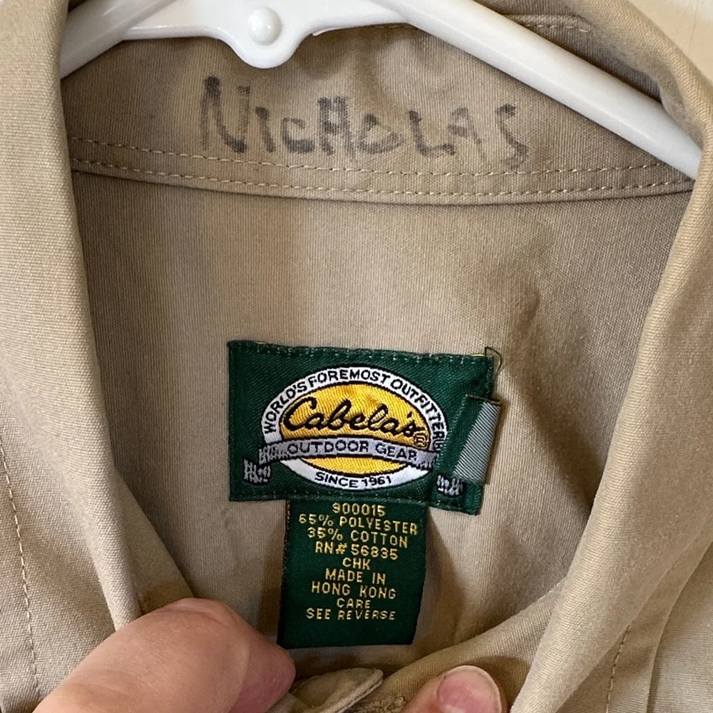 Cabela's Men's Lightweight Button-Front Bush Shirt in Khaki - Picture 2 of 4